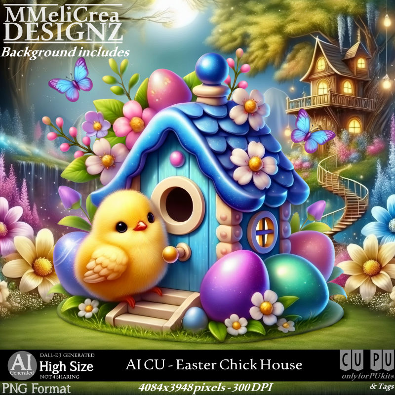 (image for) AI - CU Easter Chick House (CU4PU/PNG)